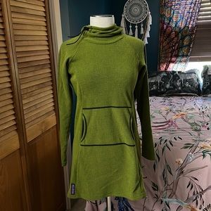 Green Melanzana Micro Grid Dress Hoodie - Size M, Women’s